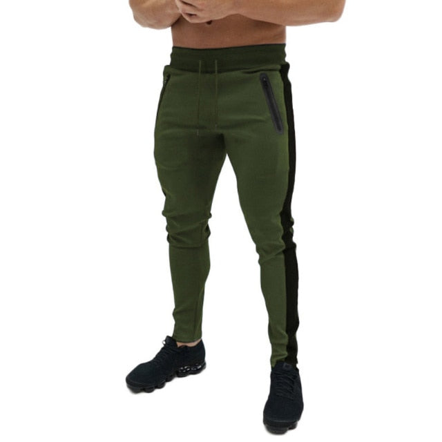 Zipper Jogging Pants Drawstring Pockets