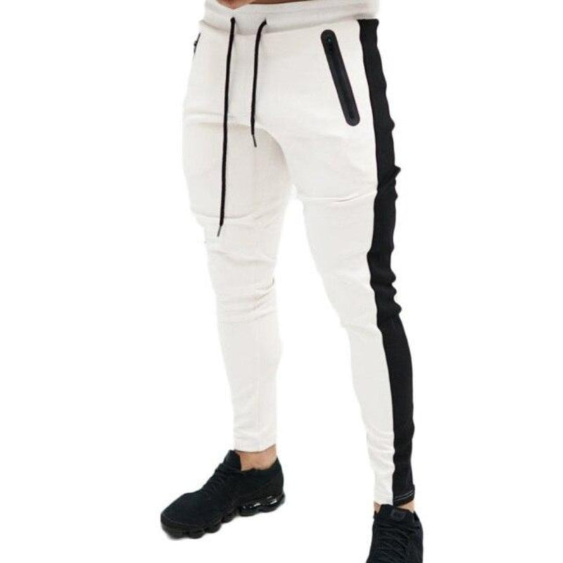 Zipper Jogging Pants Drawstring Pockets