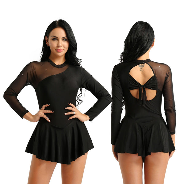 Backless Skating Splice Ballet Dress