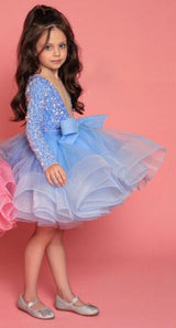 Gardenwed Glitter Illusion V Neck Girl