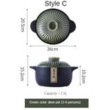 Ceramic Green Blue 2.5-6L Multiple Size Cooking Pot