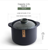 Ceramic Green Blue 2.5-6L Multiple Size Cooking Pot