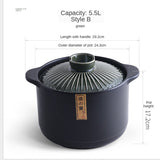 Ceramic Green Blue 2.5-6L Multiple Size Cooking Pot