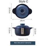 Ceramic Green Blue 2.5-6L Multiple Size Cooking Pot