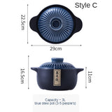 Ceramic Green Blue 2.5-6L Multiple Size Cooking Pot