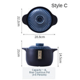 Ceramic Green Blue 2.5-6L Multiple Size Cooking Pot
