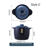 Ceramic Green Blue 2.5-6L Multiple Size Cooking Pot