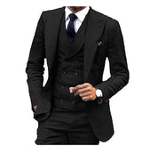 Men‘s 3 Pieces Green Wool Retro Suits