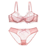 New Fashion Lingerie Sexy Black Transparent Bra and Panties Sets