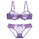New Fashion Lingerie Sexy Black Transparent Bra and Panties Sets