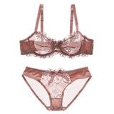 New Fashion Lingerie Sexy Black Transparent Bra and Panties Sets