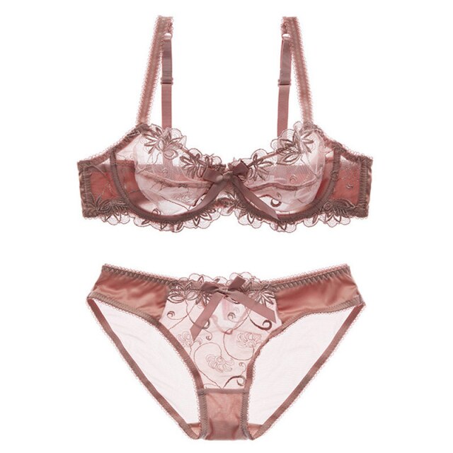 New Fashion Lingerie Sexy Black Transparent Bra and Panties Sets