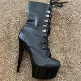Fashion Platform Black Pole Dancing Boots