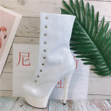 Fashion Platform Black Pole Dancing Boots