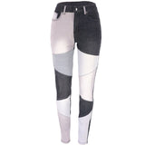 Stitching High Waist Jeans Stretch Denim Pencil Pants