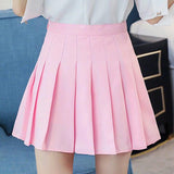Pleated Plaid A-Line Palid High Waist Preppy