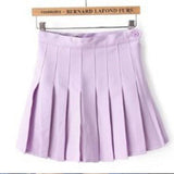 Pleated Plaid A-Line Palid High Waist Preppy