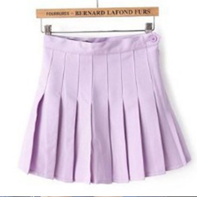 Pleated Plaid A-Line Palid High Waist Preppy