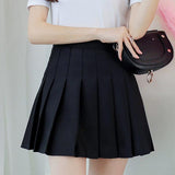 Pleated Plaid A-Line Palid High Waist Preppy