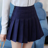 Pleated Plaid A-Line Palid High Waist Preppy
