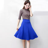 Plegie Skirts Womens High Waist Midi Skirt Spring Summer Streetwear Tutu Skirt Black Pink WineRed Faldas Mujer Moda 2019