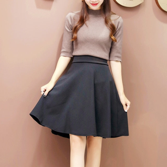Plegie Skirts Womens High Waist Midi Skirt Spring Summer Streetwear Tutu Skirt Black Pink WineRed Faldas Mujer Moda 2019
