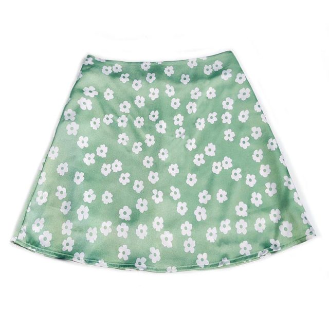 Elegant Floral Print Skirt Mini Dress High Waist