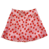 Elegant Floral Print Skirt Mini Dress High Waist