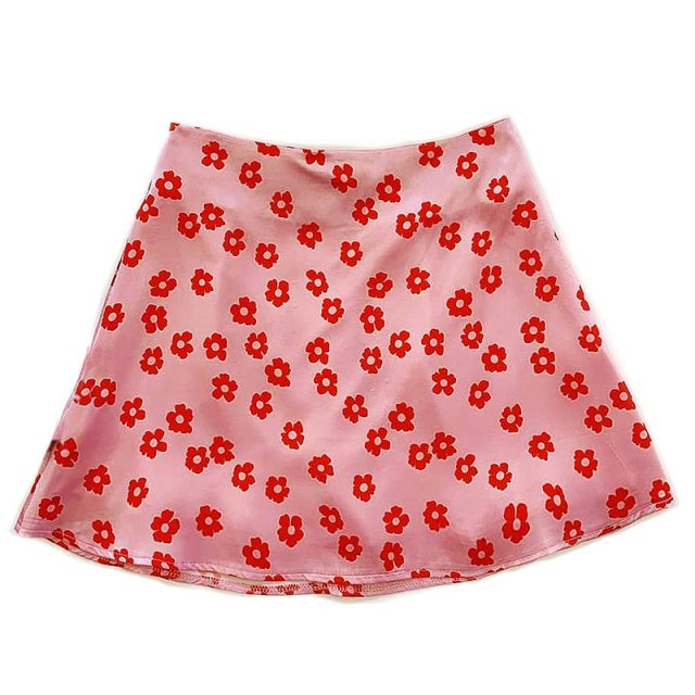 Elegant Floral Print Skirt Mini Dress High Waist