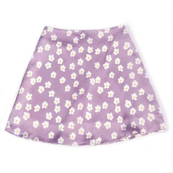 Elegant Floral Print Skirt Mini Dress High Waist