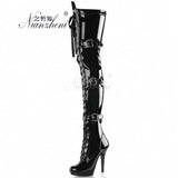 15CM High-Heeled Strap Tall Fetish Platform Lace Up Clubbing Exotic 6 Inch Sexy Womens Boots Gladiator Pole Dance Shoes Stripper