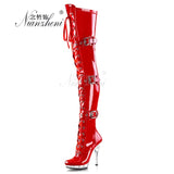 15CM High-Heeled Strap Tall Fetish Platform Lace Up Clubbing Exotic 6 Inch Sexy Womens Boots Gladiator Pole Dance Shoes Stripper