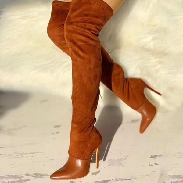 Thigh High Boots Fashion Thin High Heel Suede