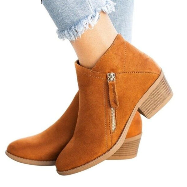Boots Classic Zipper Ankle Boots Winter Suede