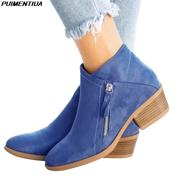 Boots Classic Zipper Ankle Boots Winter Suede
