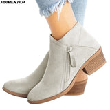Boots Classic Zipper Ankle Boots Winter Suede