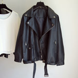 Fitaylor New Spring Women Loose Pu Faux Leather Jacket