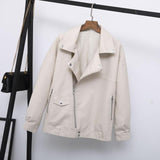 Fitaylor New Spring Women Loose Pu Faux Leather Jacket