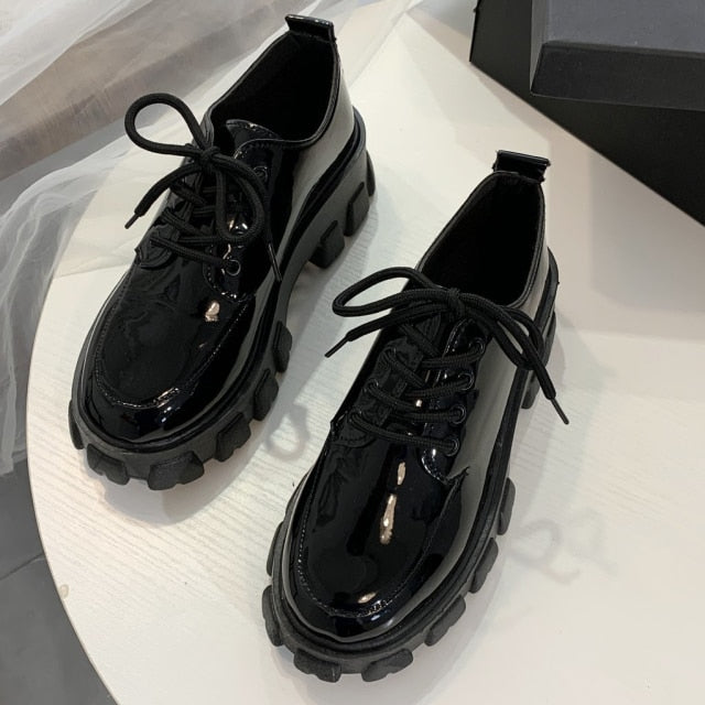 Autumn Boots Women Platform Shoes Thinken Heel Chunky Sneakers Black Punk Boots Shoes Height Increasing Botas De Mujer 2021