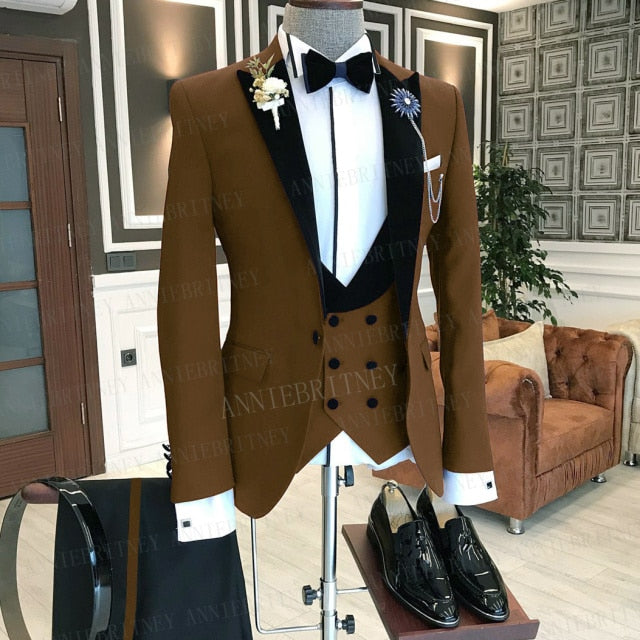 Business Men 3 Pieces Male Suit