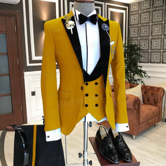 Business Men 3 Pieces Male Suit