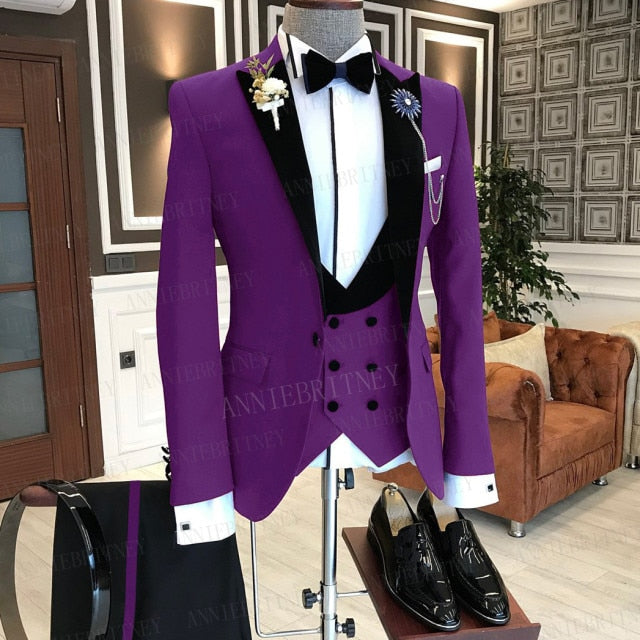 Business Men 3 Pieces Male Suit