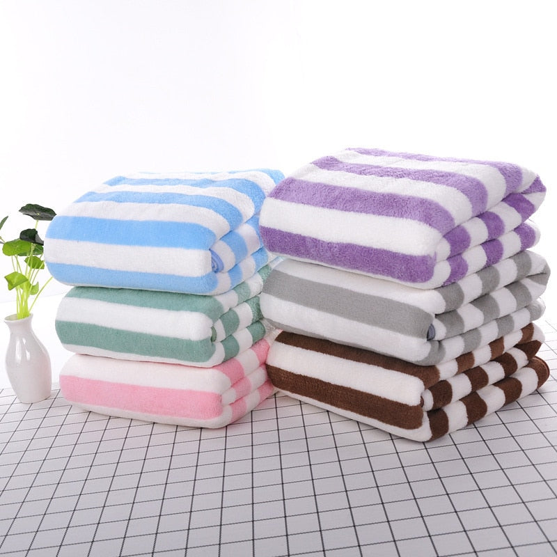 Simple Stripes Absorbent Quick Drying Bath Towel