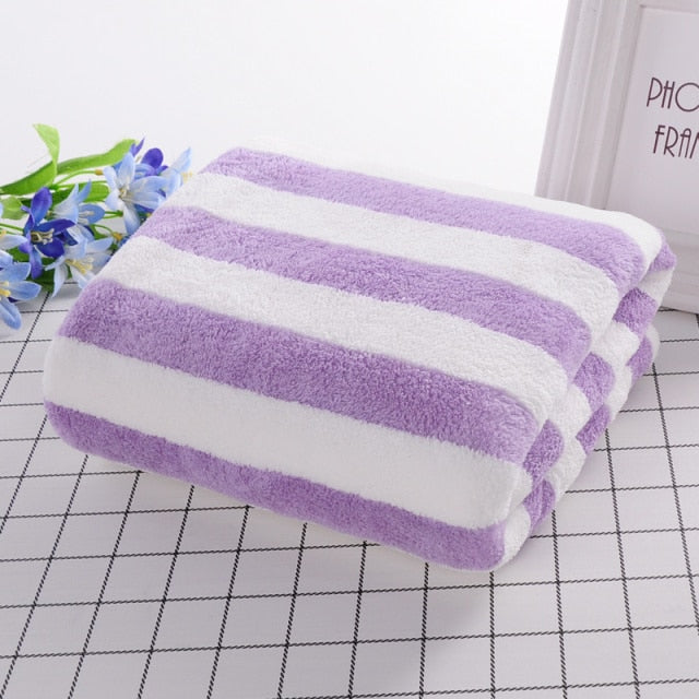 Simple Stripes Absorbent Quick Drying Bath Towel