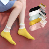 5/4/3/2pairs Cotton Socks Set for Women Girl Spring Summer Autumn Sexy Transparent Breathable Comfortable Fish Net Sox Sokken