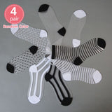5/4/3/2pairs Cotton Socks Set for Women Girl Spring Summer Autumn Sexy Transparent Breathable Comfortable Fish Net Sox Sokken