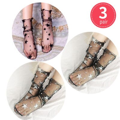 5/4/3/2pairs Cotton Socks Set for Women Girl Spring Summer Autumn Sexy Transparent Breathable Comfortable Fish Net Sox Sokken
