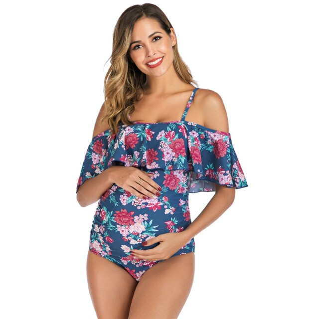 One Piece Bathing Suit Ruffles Lemon