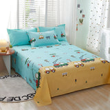 100% Cotton Bed Sheet Pink Flowers Printed Double Top King Sheets