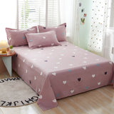 100% Cotton Bed Sheet Pink Flowers Printed Double Top King Sheets
